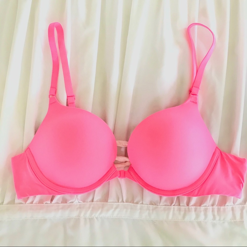 VS Hot Pink Front-Close Push Up Bra